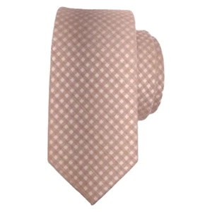 1901 NORDSTROM Mens Slim Cotton Tie 2.5 Beige Micro Check Summer Fashion Necktie - Picture 1 of 6