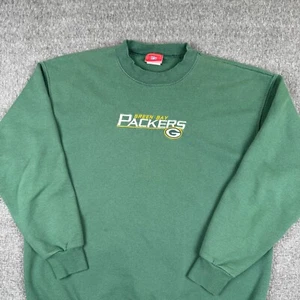 Vintage NFL Green Bay Packers Sweatshirt Mens Large Green Logo Football Crewneck - Picture 1 of 9