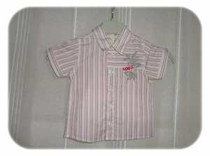 A - Tolles graues gestreiftes Kurzarmhemd Kenzo Kids Größe 6 Monate - Bild 1 von 4
