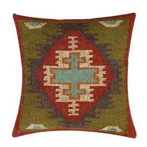 vintage Throw Pillow Jute kilim pillow cover Navajo south western cushion cover - Picture 1 of 3