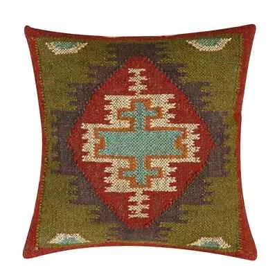 vintage Throw Pillow Jute kilim pillow cover Navajo south western cushion cover - Image 1 of 3
