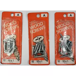 Midwest Fastener #10 X 1" Wood Screws Flat Head Phillips 10 Pk Lot of 3 - Picture 1 of 3