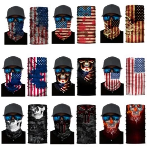 9pcs Skulls Sun Shield Mask Neck Gaiter BlacHeadband Bandana Du Rag Fishing Cap - Picture 1 of 11