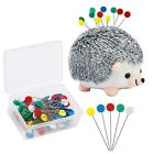 102 Pieces Hedgehog Pincushion Flat Head Deep Color Flower*100pcs+hedgehog