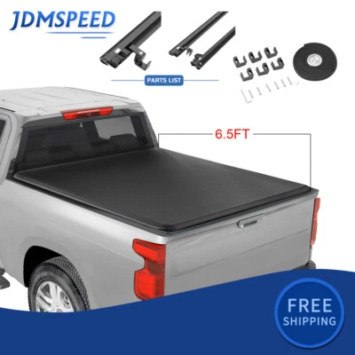 6.5FT Bed Vinyl Soft Roll-up Tonneau Cover For 14-19 Chevy Silverado GMC Sierra Foto 1 de 4
