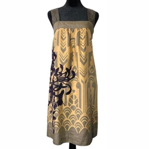 Floreat by Anthropologie Guillemot Art Deco Silk Sleeveless Shift Dress Size 2 - Picture 1 of 10