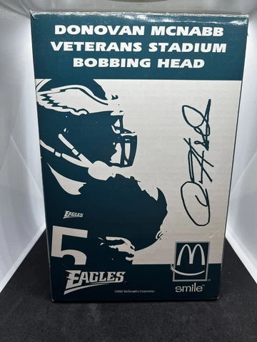 2002 Donovan McNabb McDonalds Vet Stadium Bobblehead Eagles White Home Jersey Cover