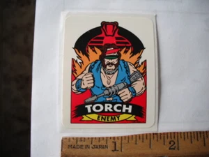 1986 Hasbro/Milton Bradley GIJOE ACTION CARDS TORCH STICKER - Picture 1 of 1