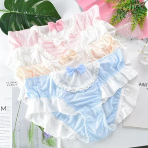 Lolita Sweet Girl Lace Panties Bow Briefs Sheer Underwear Japanese Underpants - Picture 1 of 25