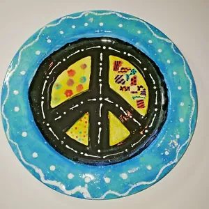 Plato de Paz de 12" porcelana firmada por artista - Imagen 1 de 4