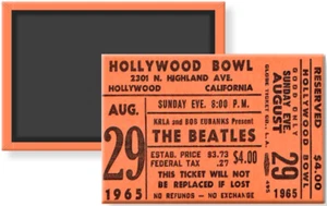 The Beatles 1965 Hollywood Bowl Concert Ticket Stub Image Fridge Magnet 2 x 3 - Picture 1 of 5