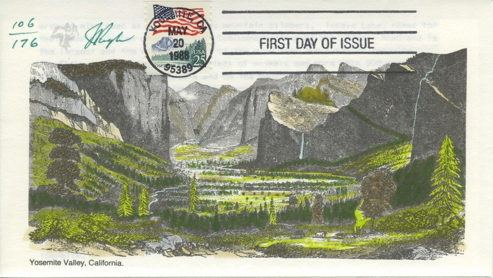 #2280 Yosemite 25 cent coil  PUGH Hand-painted Color Cachet - Image 1 of 1