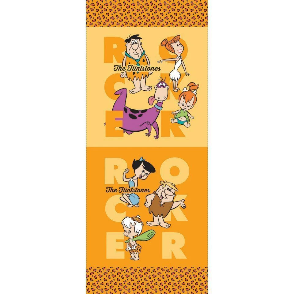 The Flintstones Rocker Half Panel 24" Cotton Fabric Sold by the Panel - Image 1 of 1