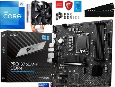 PC Aufrüstkit Intel Core i5-12600KF bis 64GB DDR4 mit TPM 2.0 MSI PRO B760M-P - Bild 1 von 4