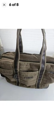 Bolso de Lona Deportivo Eddie Bauer Verde Caqui, Bolso de Equipaje, Bolso de Barco Cremallera Superior Foto 1 de 4