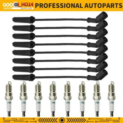 8x 9748HH Wires + 8x Iridium 41-962 Spark Plugs Set for Chevy GMC 4.8L 5.3L 6.0L - Imagem 1 de 4