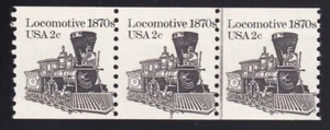 1897A Transportation Issue – 2c PNC strip of 3 Plate # 3 Unused NH F-VF - Picture 1 of 2