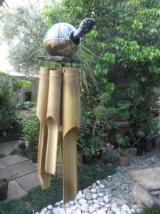 Dot Painted Turtle WindChime - Bamboo & Coconut with 6 tubes - Picture 1 of 13