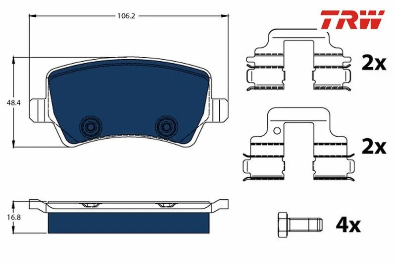 Juego de pastillas de freno, freno de disco ELECTRIC BLUE TRW GDB1685BTE Foto 1 de 1