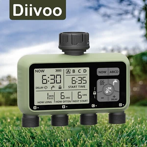 Sprinkler Timer 4 Zone Garden Watering Irrigation Water Timer Automatic - Picture 1 of 8
