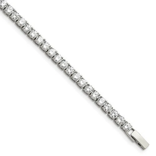 *BRAND NEW* Chisel Stainless Steel Polished CZ 7.5in Tennis Bracelet SRB814-7.5 - Image 1 of 4