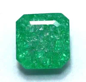 Piedras preciosas de mayo certificadas con esmeralda verde natural de 4,30 quilates corte Asscher con regalo gratis - Imagen 1 de 9