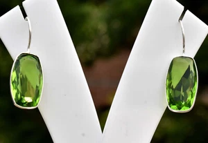 Deslumbrante Peridoto Piedra Topacio 925 Plata de Ley Mano Pendiente S-43 - Imagen 1 de 5