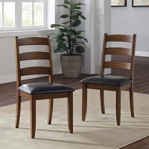 Granary Modern Farmhouse Ladderback Dining Chairs, Set of 2, Aged Brown Ash - Picture 1 of 12