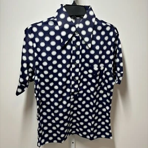 Vtg 70s Men’s Arnel Shirt Short Sleeve Button Up Pocket Polka Dot Print Size M - Picture 1 of 7