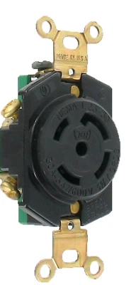 Receptáculo empotrado Eagle L23-30R 30A 3 fases bloqueo giratorio 347/600 V 1 pieza Foto 1 de 2