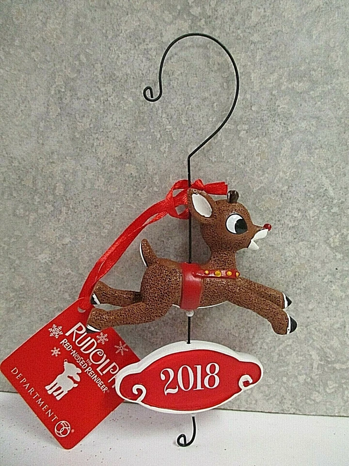 Ornamento Dept 56 Rudolph The Red Nosed Reindeer 2018 NOVO 6000325 - Imagem 1 de 4