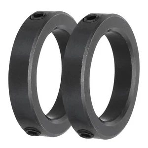 Shaft Collar 2 Inch Bore Carbon Steel Set Screw Clamping Collars Black 2 Pcs - Picture 1 of 4