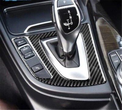 For BMW 3 4 F32 F30 F34 GT Real Carbon Fiber Decal Gear Shift Panel Trim Cover Foto 1 de 4