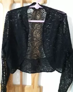 Black Lace Bolero Jacket, 12 - Picture 1 of 5