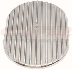 Aluminum 15" Oval Air Cleaner Top Finned Polished Finish Fits 5 1/8" Carb Neck - Picture 1 of 1