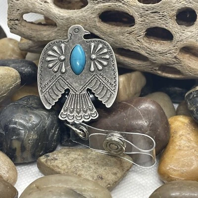 Carrete de insignia retráctil para hombre mujer Thunderbird tarjeta de identificación enfermera TURQUESA Foto 1 de 4