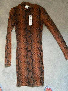 BNWT stunning animal, tiger print ladies Topshop bodycon dress, size 6. RRP £25 - Picture 1 of 2