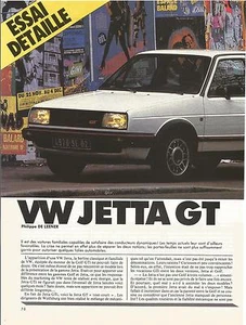 ESSAI ARTICLE PRESSE REPORTAGE VOLKSWAGEN JETTA GT ANNEE 85 14 PAGES - Picture 1 of 1