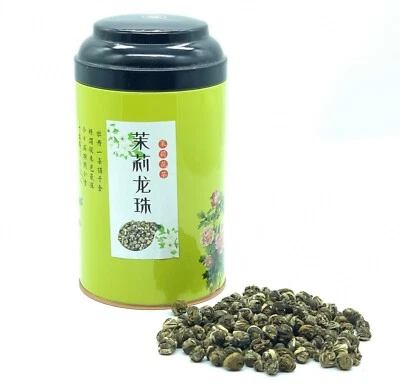 Té de jazmín chino Top A de grado premium perla té verde de jazmín 上品茉莉龙珠 特级茉莉花茶8 OZ Foto 1 de 2