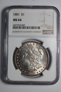1881 Morgan Silver Dollar MS64 NGC #007
