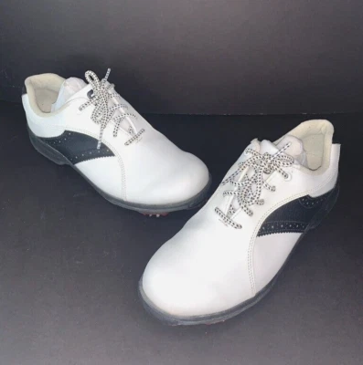 Zapatos de golf Foot Joy Green Joys para mujer negros/blancos 48425 talla 7,5 M picos suaves usados en excelente estado Foto 1 de 4