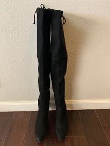 Botas de gamuza sobre la rodilla Stuart Weitzman Tiemodel, talla 9, negras, al por menor $798 - Imagen 1 de 12