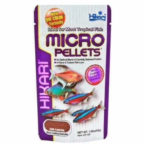 Hikari Micro Pellets 45g - Fish Food For Most Small Tropical Fish semi floating - image 1 of 1