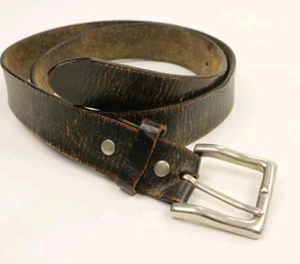 Genuine Leather Mens Belt Brown Black 38 - Picture 1 of 4