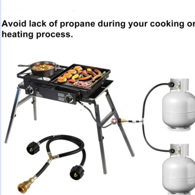 1Pc Propane Y Splitter Hose Converter Adapter Universal QCC1/Type Male Thread - Image 1 of 4