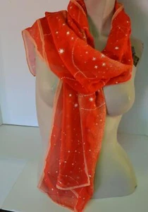 SCIARPA 100% SETA DI FENDI ITALY IN ARANCIONE LUNGA - Foto 1 di 5
