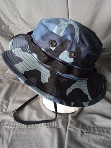 Sky Blue Camo Boonie Hat - Rothco Military Style Boonie w/ Chin Strap New Size 7 - Picture 1 of 6