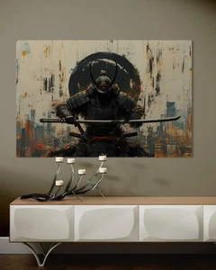 Leinwand Bild Samurai Krieger Pop-Art Japan Rüstung Wandbild Abstrakt - Bild 1 von 4