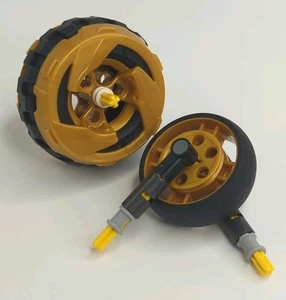 Lego Ninja Tire Motor Bike Replacement Wheels Gold (6395295, 4297209, 6264181) - Picture 1 of 4