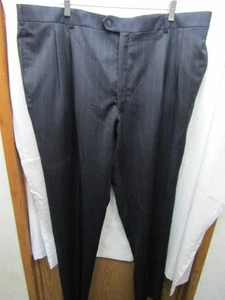 NEW MENS JOS. BANKS TRAVELER'S 100% WOOL PIN STRIPE RAW HEM DRESS PANTS SIZE 44 - Picture 1 of 6